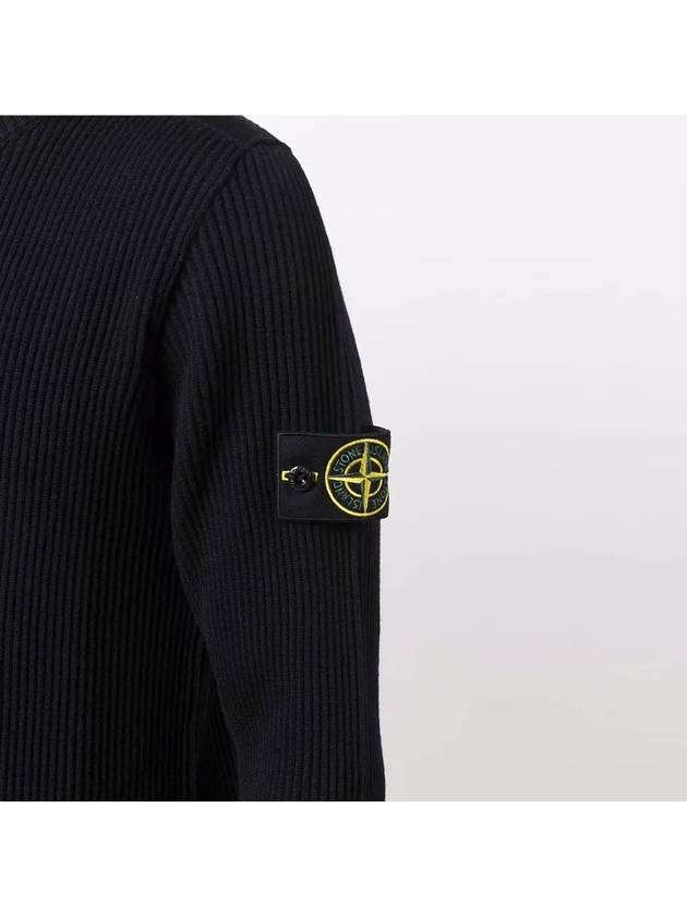 Full Rib Pure Wool Crewneck Knit Top Navy - STONE ISLAND - BALAAN 5