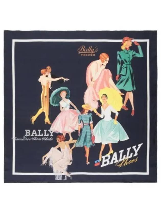 WSC03OSE152 U591 Illustration Print Silk Scarf - BALLY - BALAAN 1