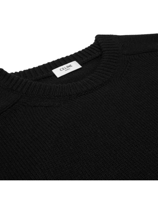 Triomphe crew neck wool cashmere knit top black - CELINE - BALAAN 4