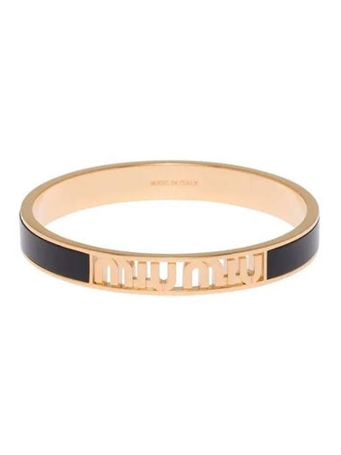 Enamel Metal Bracelet Black - MIU MIU - BALAAN 1