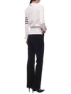 Milano Stitch Crewneck 4-Bar Cotton Crepe Knit Top White - THOM BROWNE - BALAAN 7