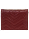 GG Marmont Leather Card Wallet Light Rosso Ancora Red - GUCCI - BALAAN 4