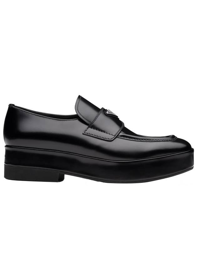 triangle logo square toe platform loafers black - PRADA - BALAAN 1