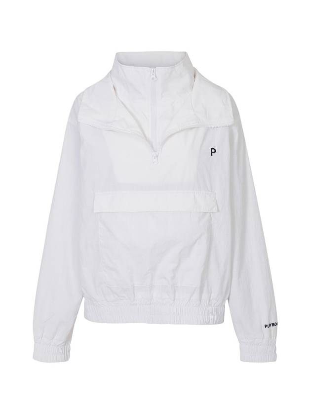 DOUBLE COLLAR NYLON ANORAKWhite - PLAYBOO - BALAAN 1