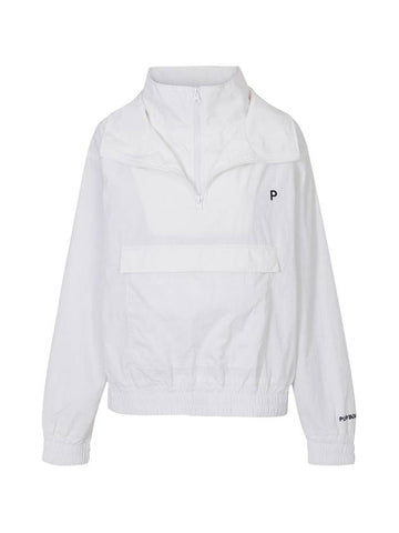 DOUBLE COLLAR NYLON ANORAKWhite - PLAYBOO - BALAAN 1