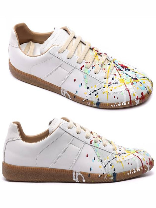 Men's Replica German Army Paint Low Top Sneakers White - MAISON MARGIELA - BALAAN 2