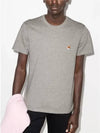 Fox Head Patch Classic Short Sleeve T-Shirt Grey Melange - MAISON KITSUNE - BALAAN 3