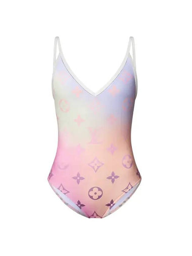 Monogram Gradient Cutout One Piece Swimsuit Pink - LOUIS VUITTON - BALAAN 1