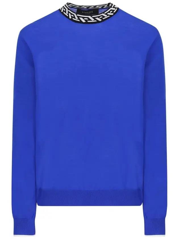 Men's Grica Wool Sweatshirt Blue - VERSACE - BALAAN 1