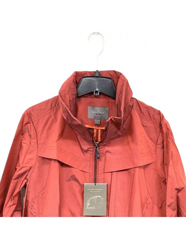 Women's Burgundy Packable Raincoat Hooded Jacket 821473 - COLE HAAN - BALAAN 2