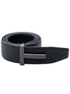 Men's Logo Reversible Leather Belt Black - TOM FORD - BALAAN 2