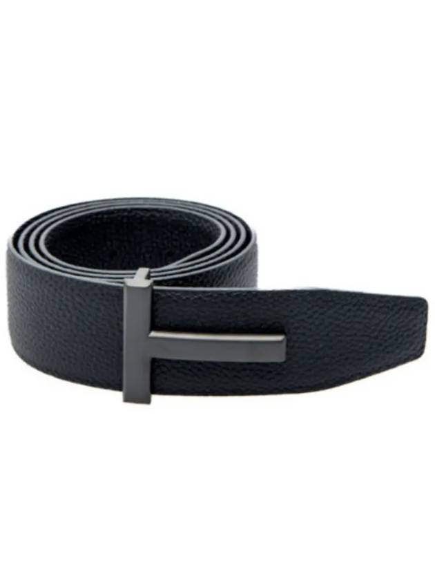 Men's Logo Reversible Leather Belt Black - TOM FORD - BALAAN 2