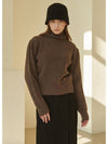 Women's Tranquil Turtleneck Puff Knit Top Brown - MICANE - BALAAN 2