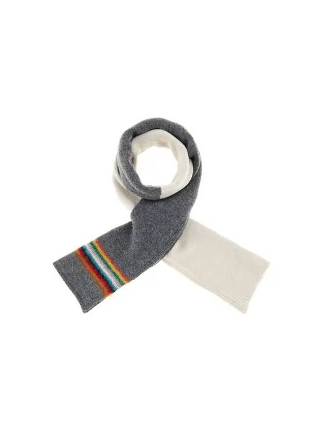 Signature Striped Wool Scarf Dark Gray 270266 - PAUL SMITH - BALAAN 1