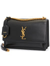 Monogram Sunset Medium Smooth Leather Cross Bag Black - SAINT LAURENT - BALAAN 3