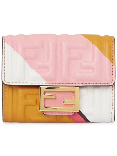 FF Logo Baguette Diagonal Stripe Card Wallet - FENDI - BALAAN 1