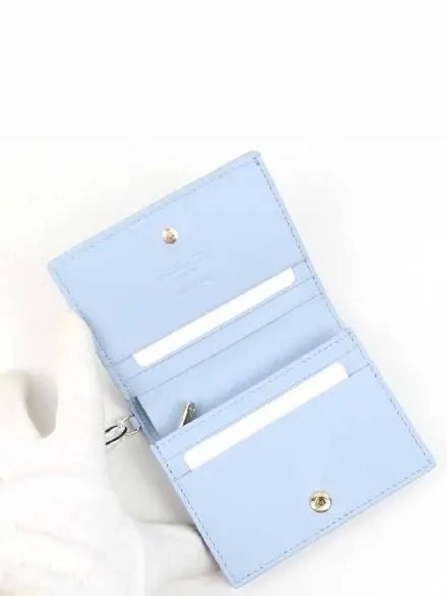 Cannage Lambskin Mini Wallet Celeste Blue S0178ONMJ M23B - DIOR - BALAAN 3