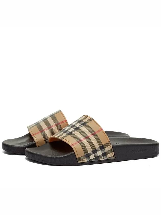 Check Furley Slippers Beige - BURBERRY - BALAAN 5