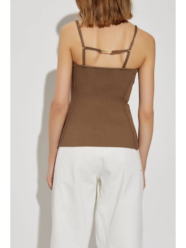 Jacquemus Ribbed Top, Women's, Brown - JACQUEMUS - BALAAN 4