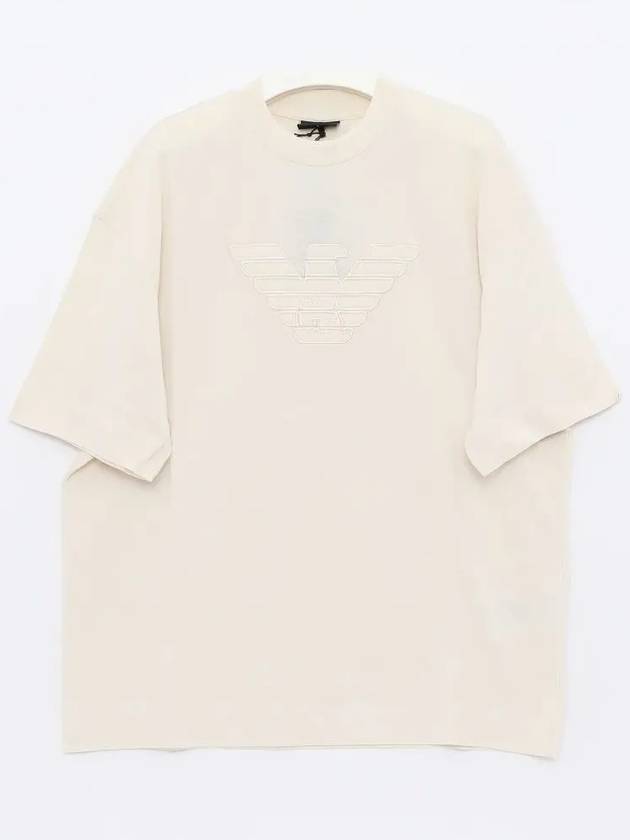 Men's Cotton Heavyweight Short Sleeve T-Shirt Ivory - EMPORIO ARMANI - BALAAN 2