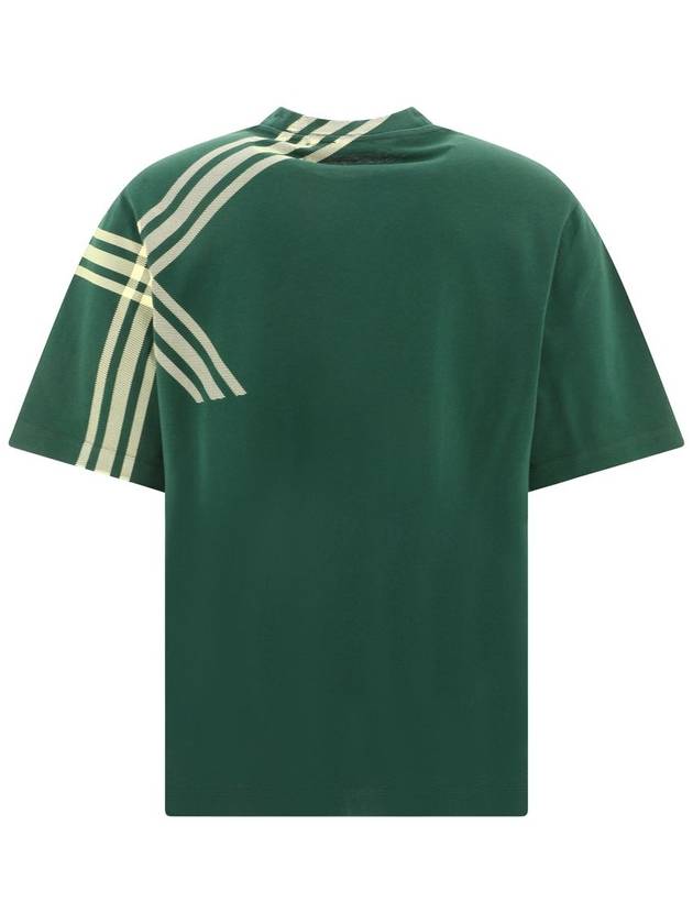 Men's Cotton Check Short Sleeve T-Shirt Green - BURBERRY - BALAAN 3