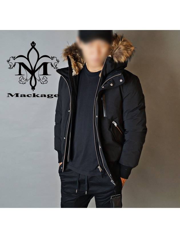 Dixon Nordic Tech Down Natural Fur Bomber Jacket Black - MACKAGE - BALAAN 2