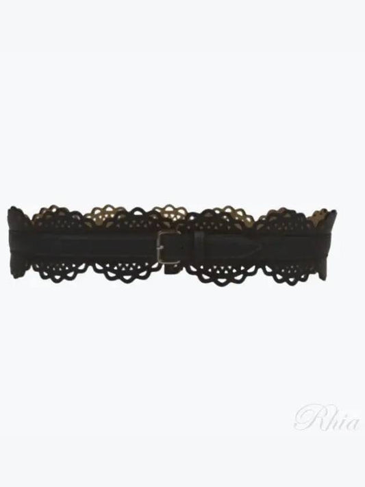 perforated leather belt black - ALAIA - BALAAN 2
