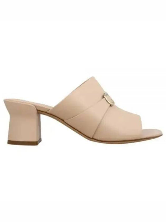 Gancini Ornament Sandal Heels Beige - SALVATORE FERRAGAMO - BALAAN 2