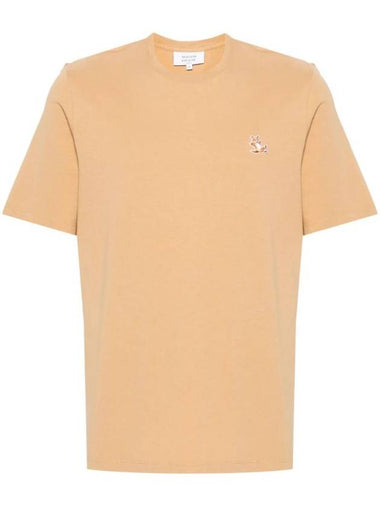 Chillax Fox Patch Regular Short Sleeve T-Shirt Beige - MAISON KITSUNE - BALAAN 1