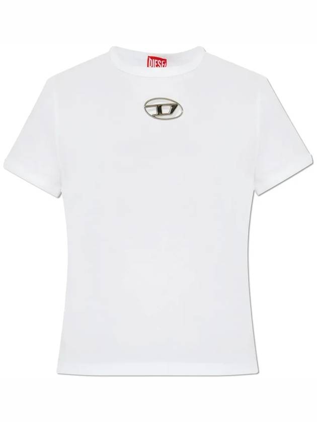 Slim Fit Cutout Oval D Short Sleeve T-Shirt White - DIESEL - BALAAN 2