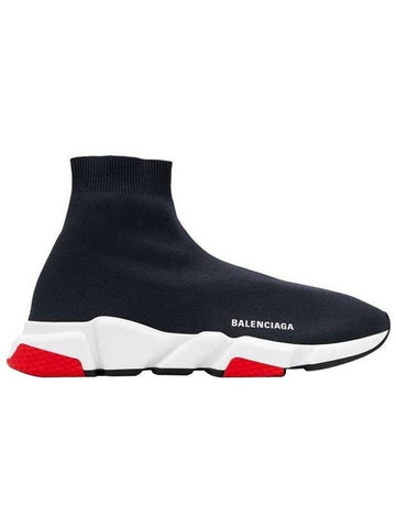 Men's Speedrunner High Top Sneakers Black Red - BALENCIAGA - BALAAN 1
