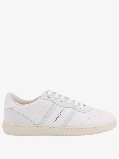 Logo Leather Low Top Sneakers White - SALVATORE FERRAGAMO - BALAAN 2