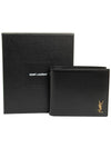 Tiny Monogram Half Wallet Black Gold - SAINT LAURENT - BALAAN 6