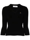 ORB Polo Cashmere Knit Top Black - VIVIENNE WESTWOOD - BALAAN 2