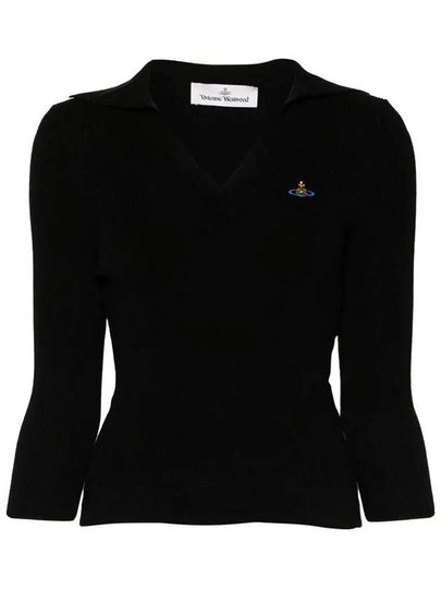 ORB Polo Cashmere Knit Top Black - VIVIENNE WESTWOOD - BALAAN 2