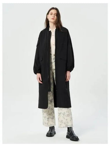 Tech seersucker oversized shell coat jacket black domestic product GM0024081382180 - GANNI - BALAAN 1