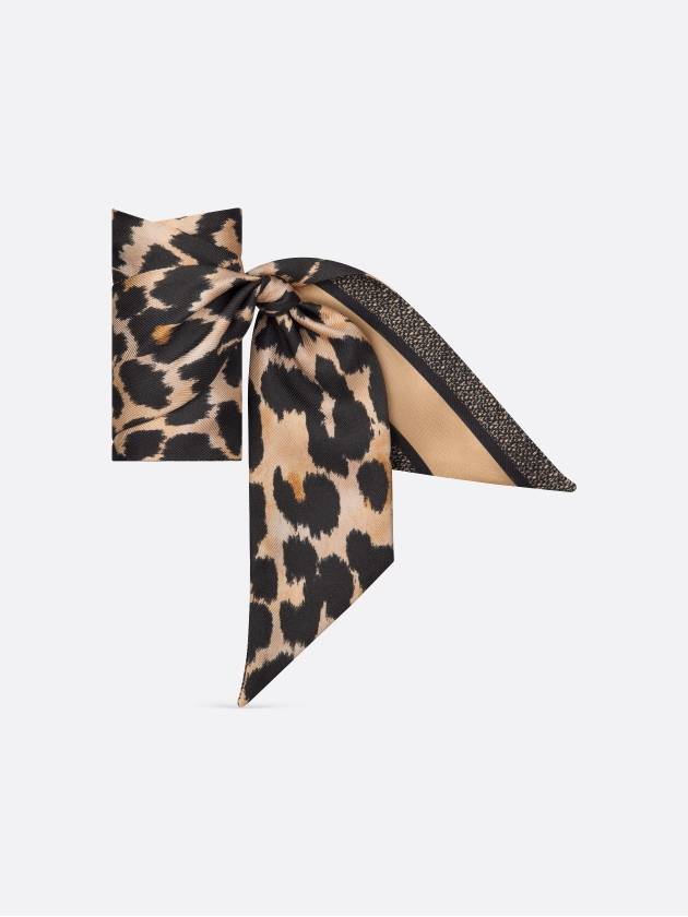 Micha Leopard Logo Scarf Brown - DIOR - BALAAN 3