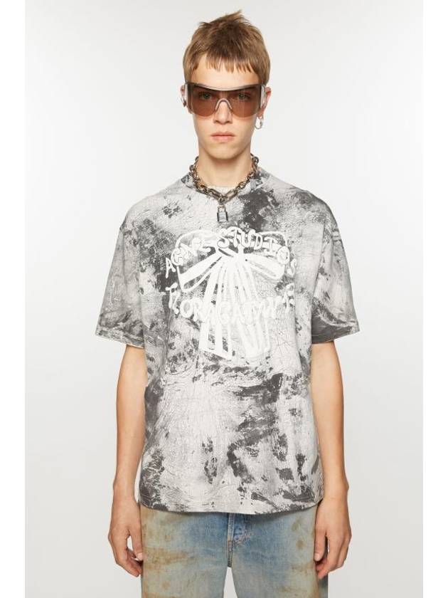 Acne Studio Expod ​​U Bow Logo Short Sleeve T-Shirt Gray - ACNE STUDIOS - BALAAN 3