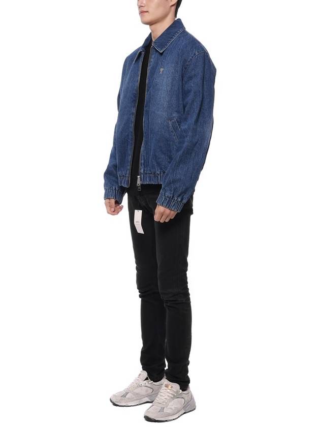 Men's Small Logo Denim Jacket Used Blue - AMI - BALAAN 5