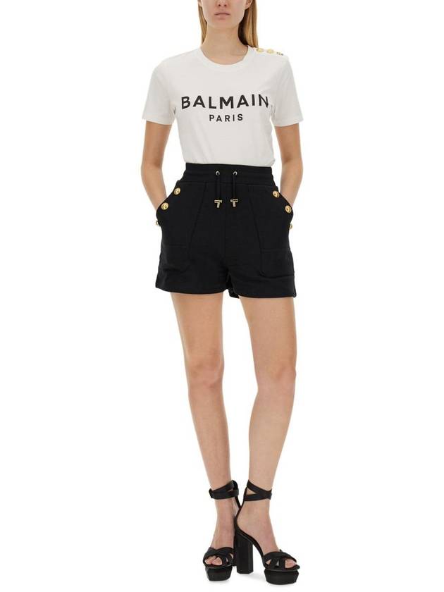 Logo Crew Neck Short Sleeve T-Shirt White - BALMAIN - BALAAN 3