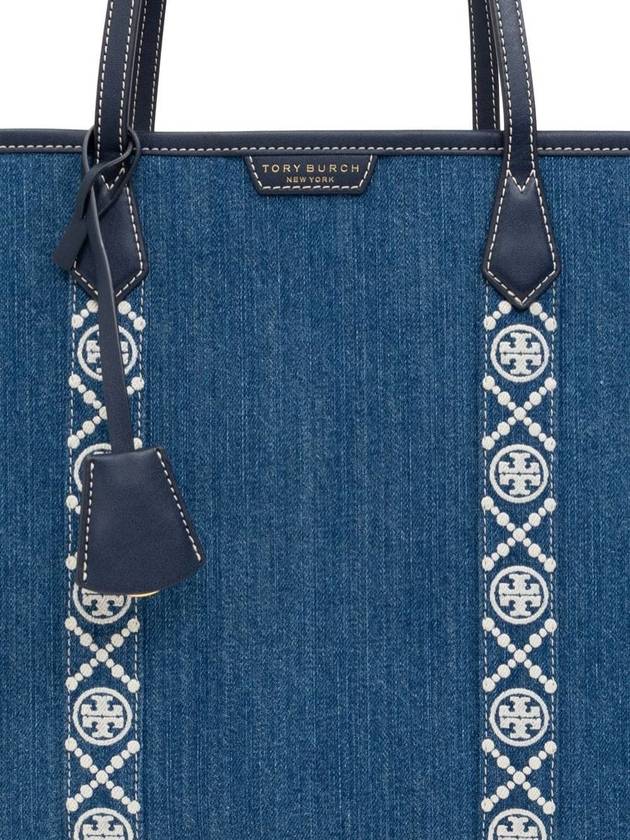 Perry Triple Compartment Tote Bag Denim Blue - TORY BURCH - BALAAN 5