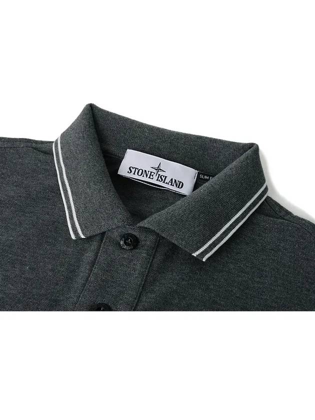 Logo Patch Polo Shirt Charcoal - STONE ISLAND - BALAAN 4