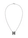 Pop H Pendant Silver Necklace Noir - HERMES - BALAAN 1