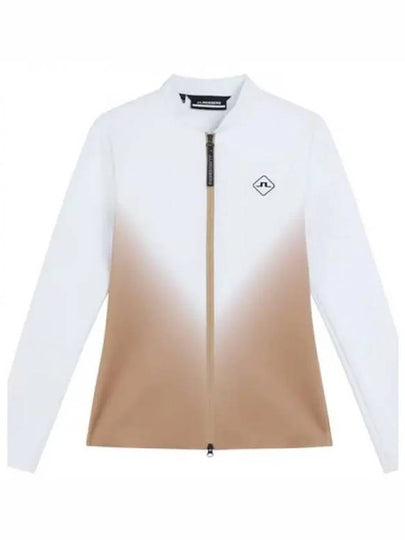 Halo Full Zip Mid Layer Zip Up Jacket White Brown - J.LINDEBERG - BALAAN 2