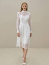 CROA semi high neck flared dresswhite - AME - BALAAN 1