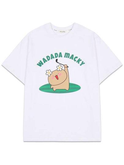 Wadada Bear Wadada Rounding Short Sleeve T-Shirt Women's Short Sleeve T-Shirt White MC24WDT1 - MACKY - BALAAN 2