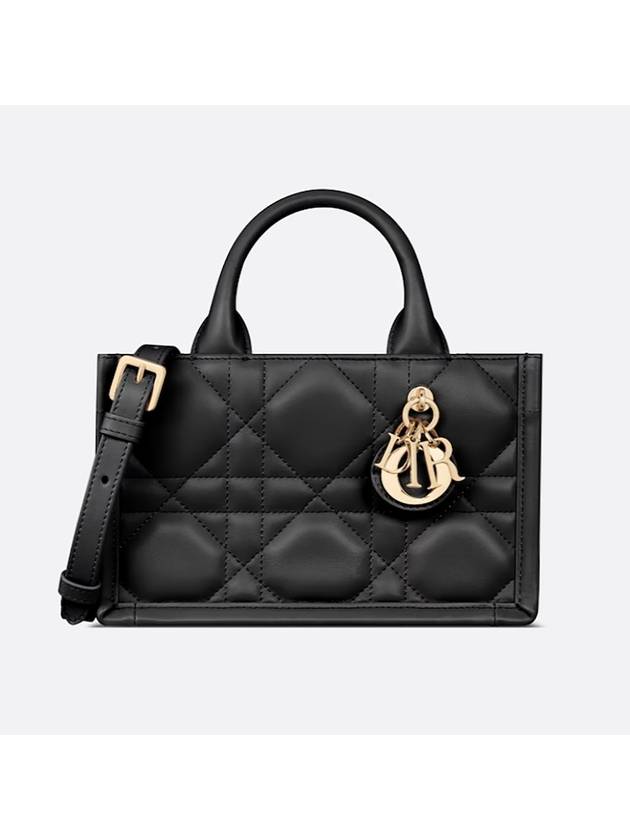 Macrocannage Calfskin Strap Mini Book Tote Bag Black - DIOR - BALAAN 2