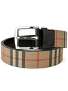 Vintage Check Canvas Leather Belt Brown - BURBERRY - BALAAN.