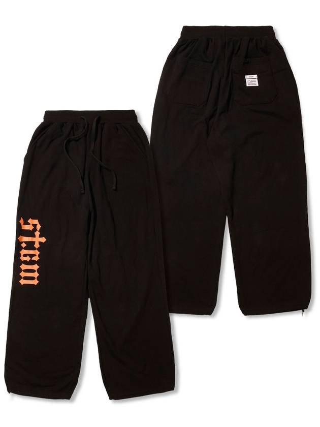 STGM Logo Super Wide Jogger Pants Black - STIGMA - BALAAN 1