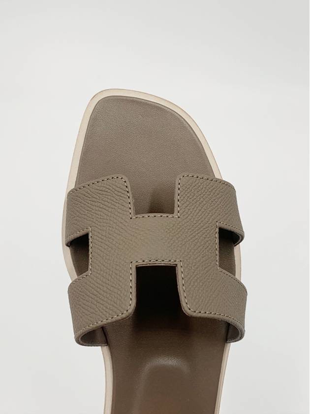 Oran Leather Sandals Etoupe - HERMES - BALAAN 6